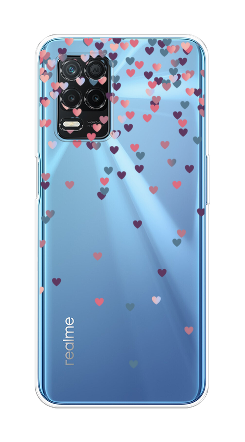 

Чехол на Realme 8 5G "Посыпка сердечки", Розовый;фиолетовый, 257050-3
