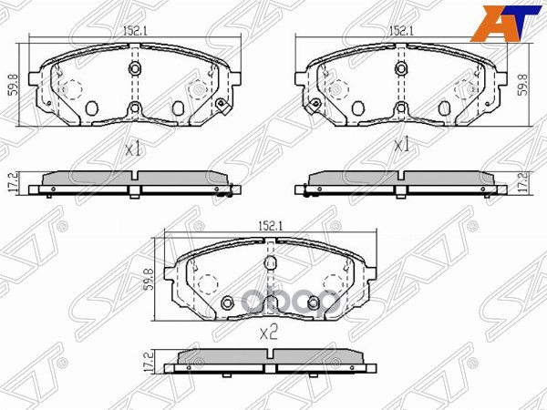 

Колодки Тормозные Перед Kia Sorento 15- Sat арт. ST-58101-C5A00