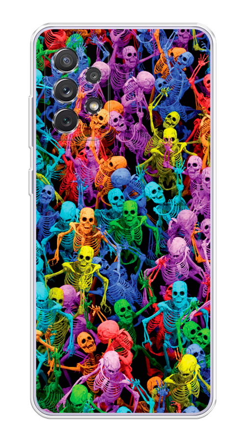 

Чехол на Samsung Galaxy A73 "Вечеринка скелетов", Фиолетовый;желтый;оранжевый, 2104650-6
