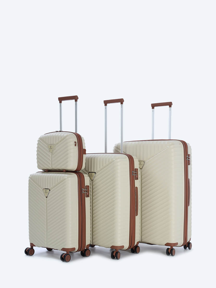 

Комплект чемоданов унисекс Vitacci HZL01-09 молочный, HZL01-09