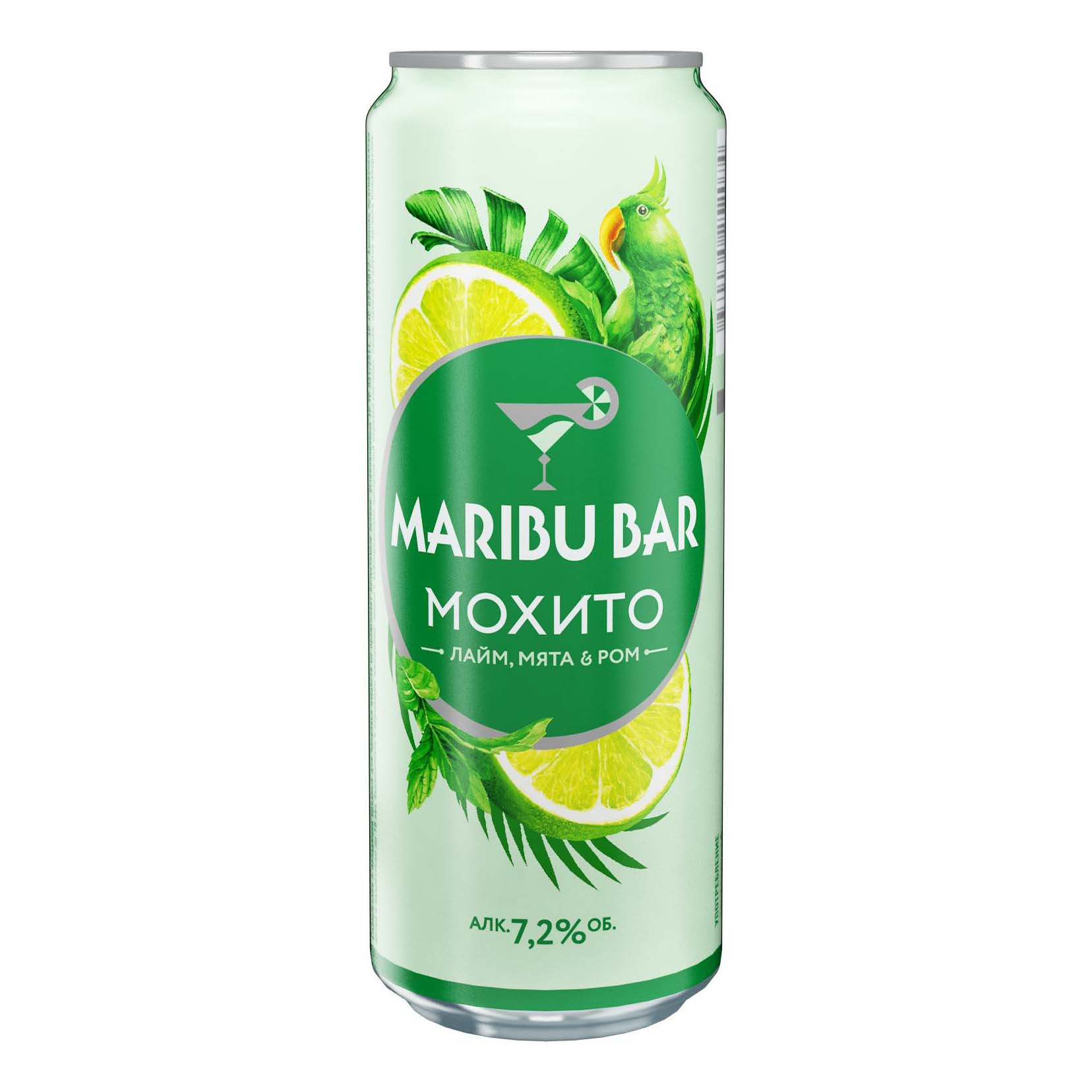

Напиток слабоалкогольный Maribu Bar Мохито газированный 7,2% 0,45 л