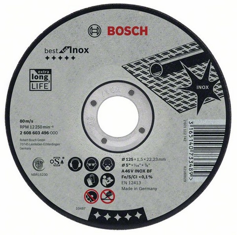 Диск отрезной абразивный BOSCH 125х2,5х22 Best for Inox (2608603505)