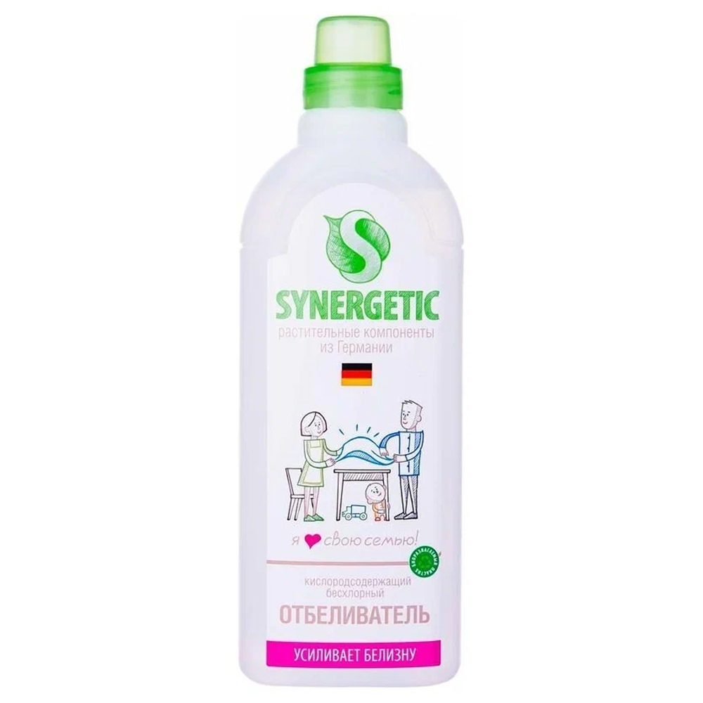 Отбеливатель для белья SYNERGETIC с активным кислородом, без хлора, 1 л
