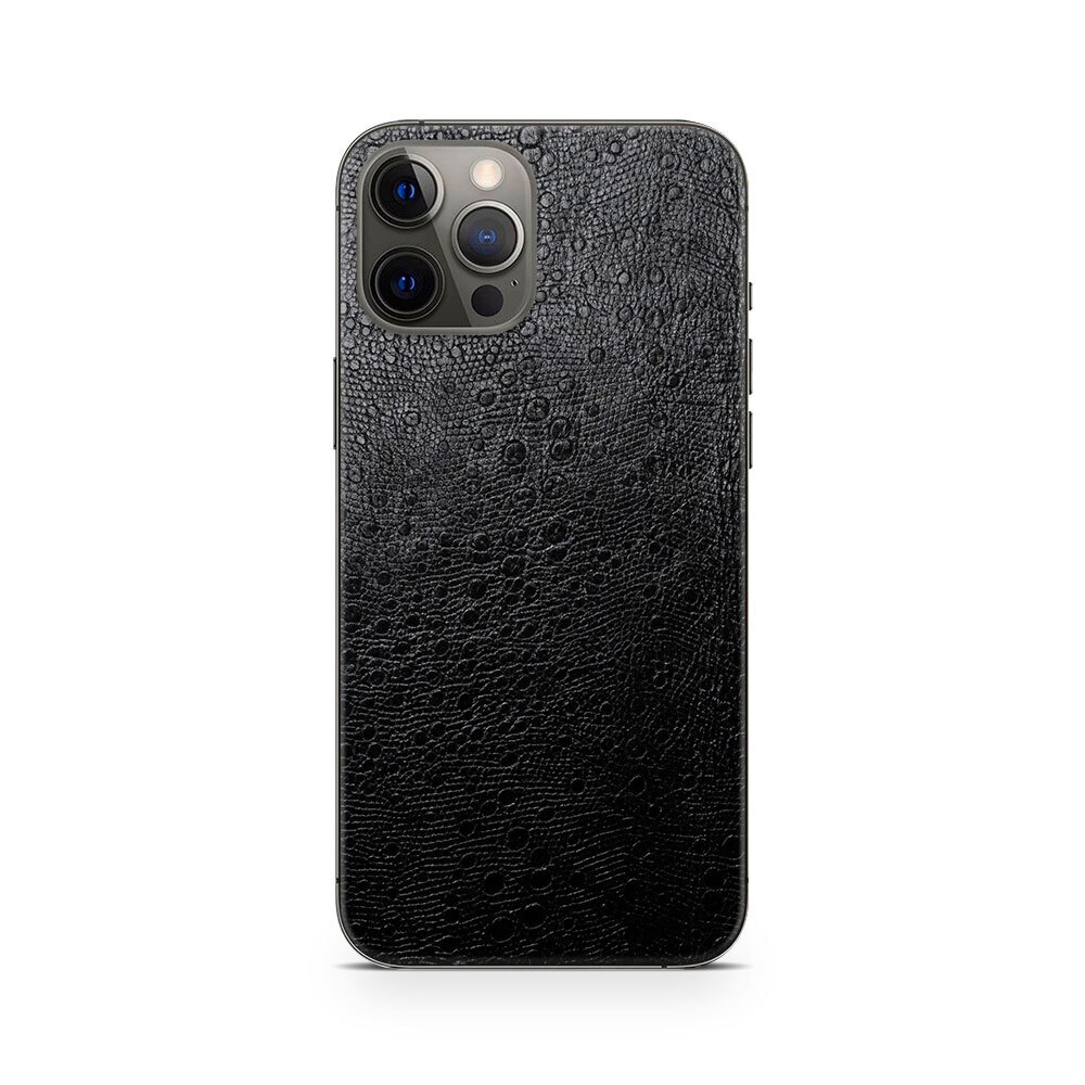 

Наклейка Glueskin из натуральной кожи Ostrich для Apple iPhone 15 Pro Max, Черный