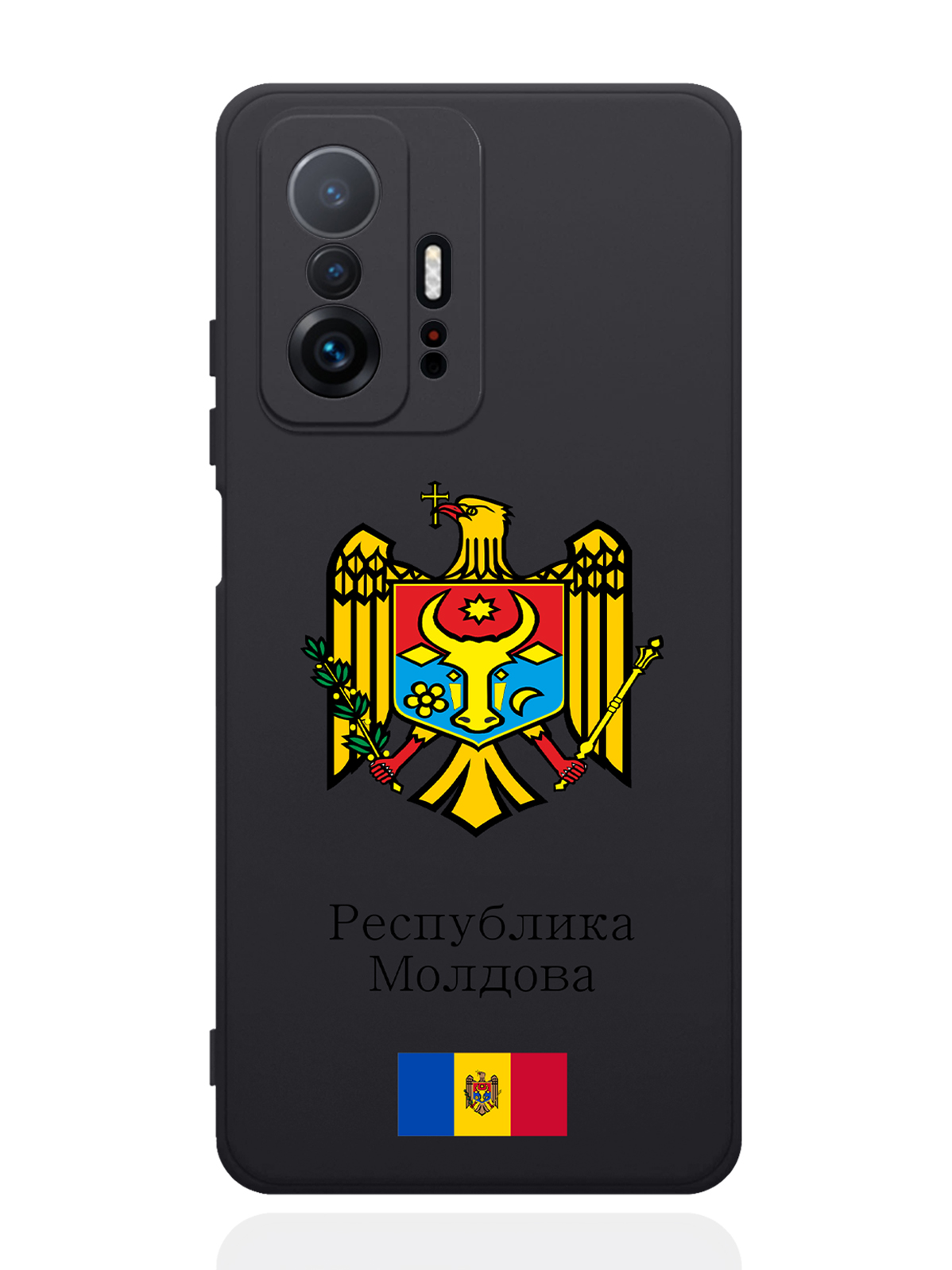 

Чехол SignumCase для Xiaomi 11T Герб Республики Молдова/Герб Молдавии черный, Разноцветный