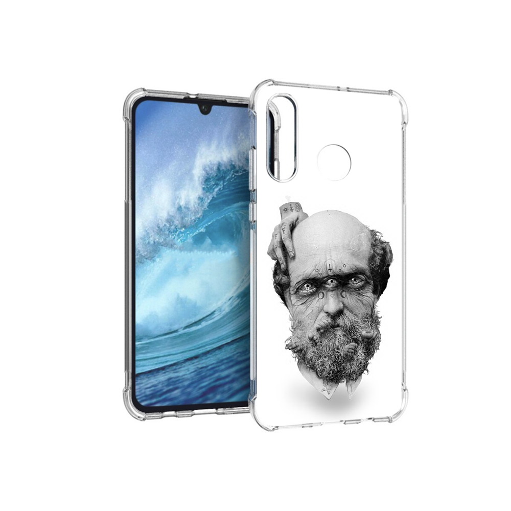 

Чехол MyPads Tocco для Huawei P30 Lite страшный бородатый мужчина абстракция, Прозрачный, Tocco