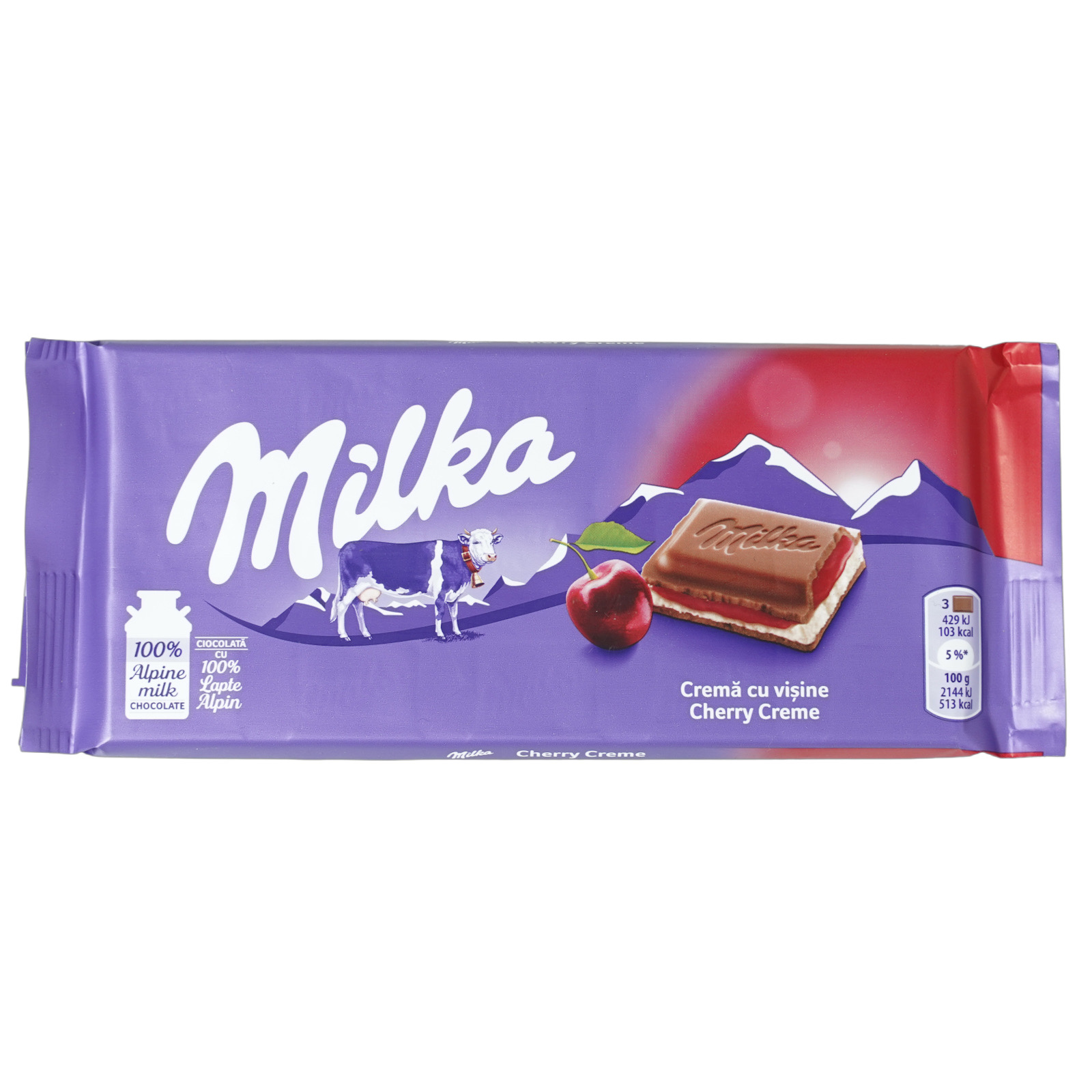 

Плитка Milka Cherry cream молочная 100 г