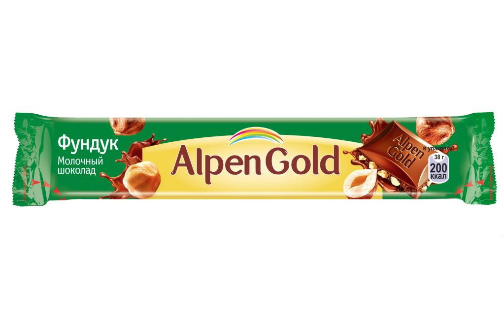 

Шоколад Alpen Gold молочный с дробленым фундуком 38 г