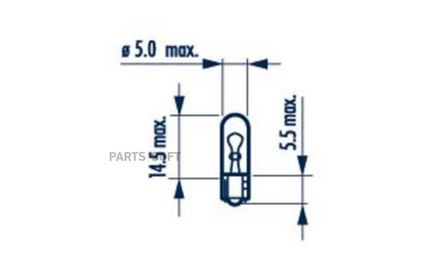 

Лампа W1 2W 12V NVA (упаковка Carton Box 1 шт)