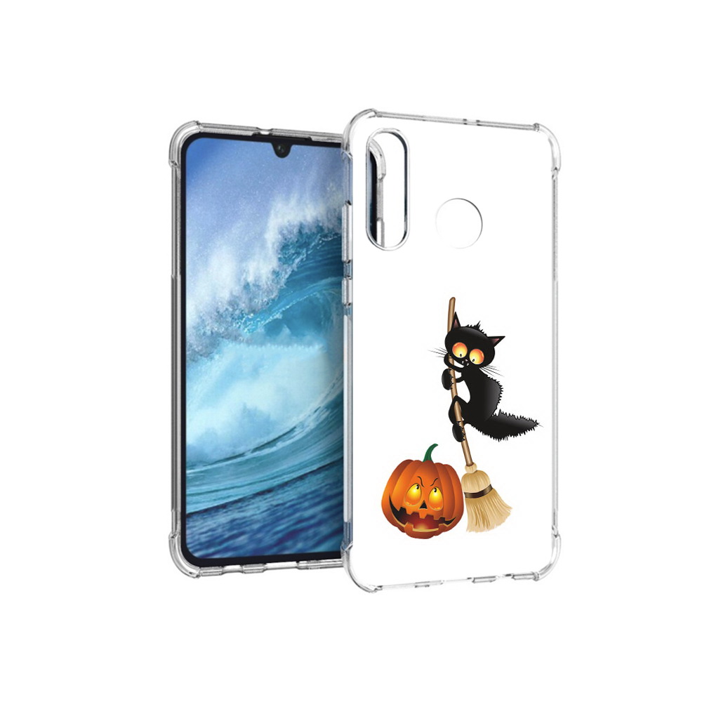 

Чехол MyPads Tocco для Huawei P30 Lite хэлуинский котик, Прозрачный, Tocco