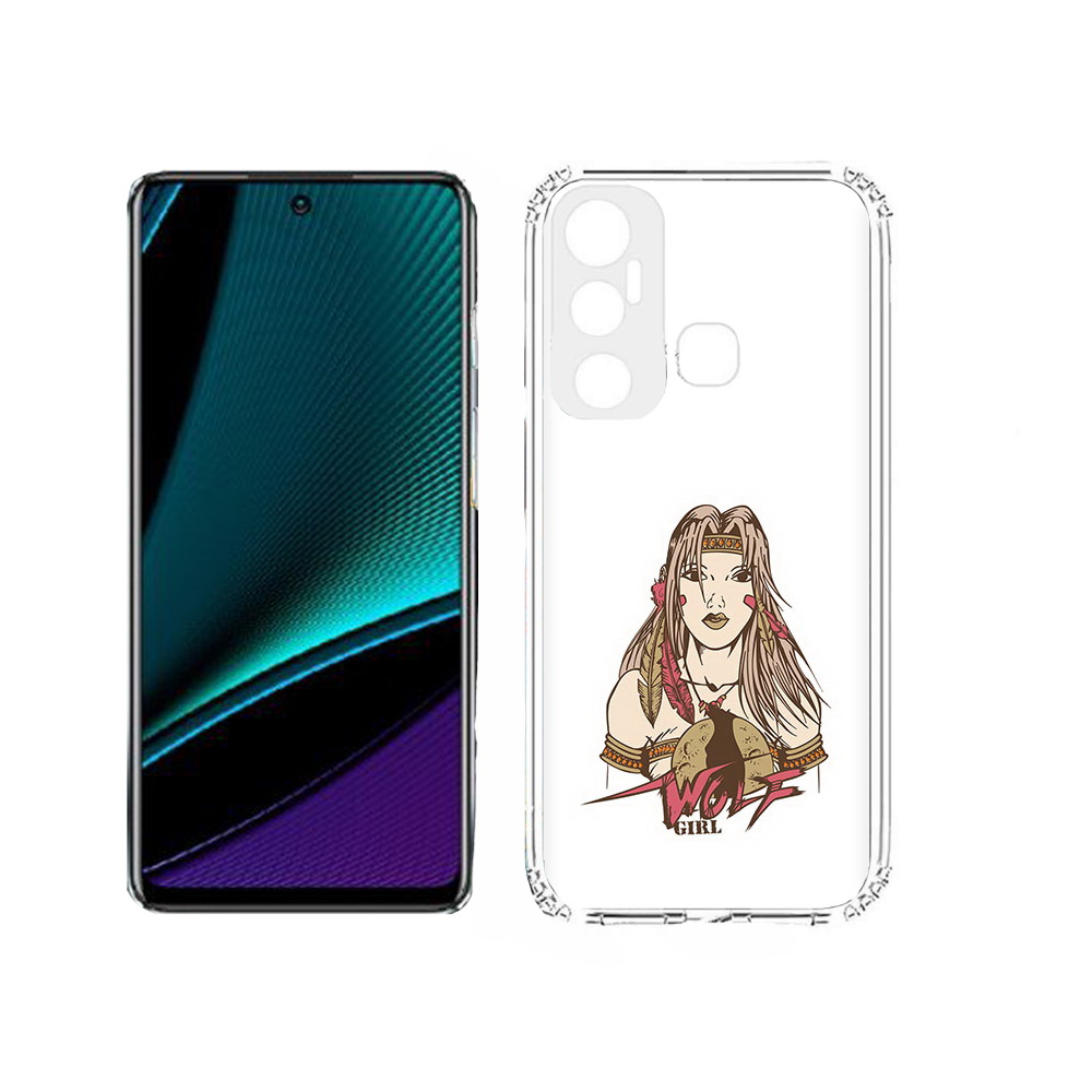 

Чехол MyPads Tocco для Infinix Hot 11s девушка волк, Прозрачный, Tocco