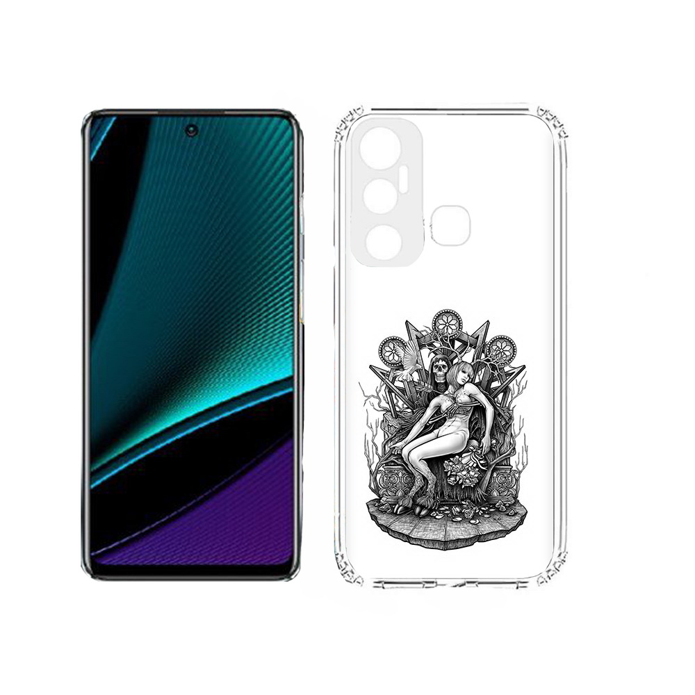 

Чехол MyPads Tocco для Infinix Hot 11s девушка на троне, Прозрачный, Tocco