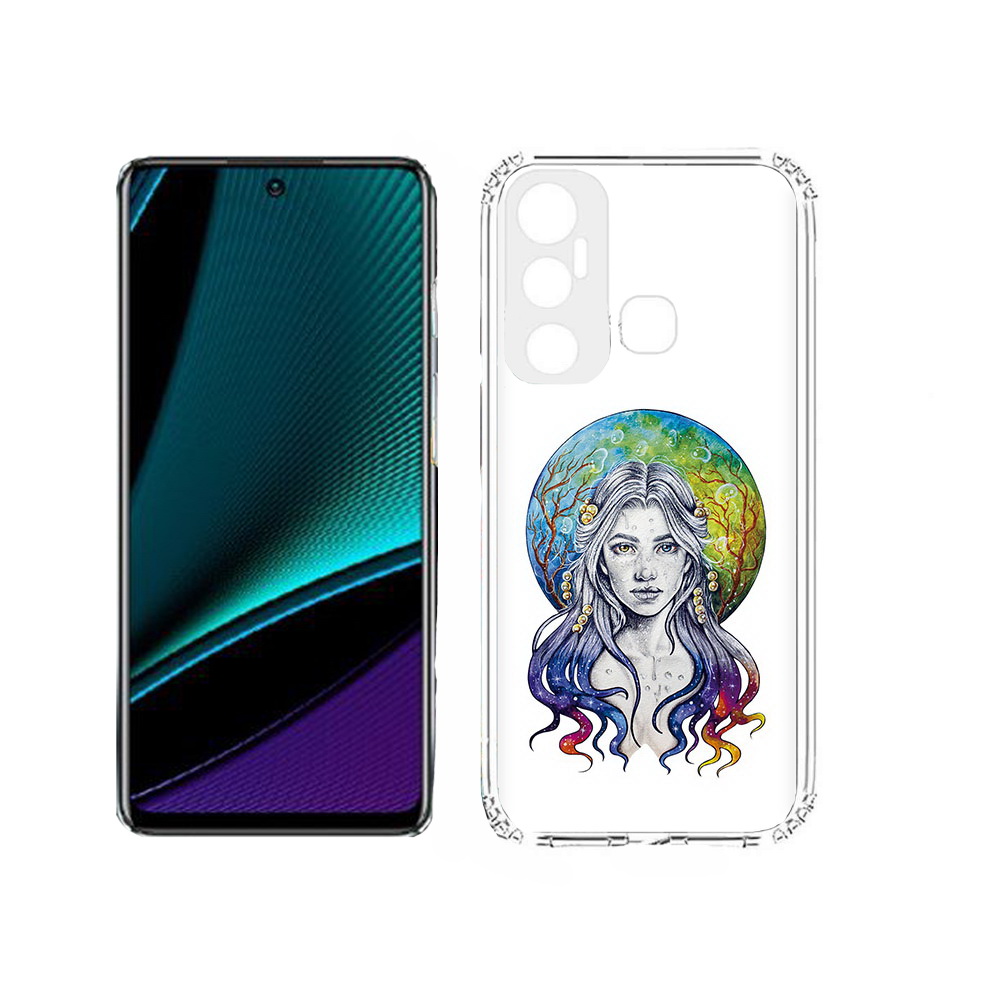 

Чехол MyPads Tocco для Infinix Hot 11s девушка с красивыми волосами, Прозрачный, Tocco