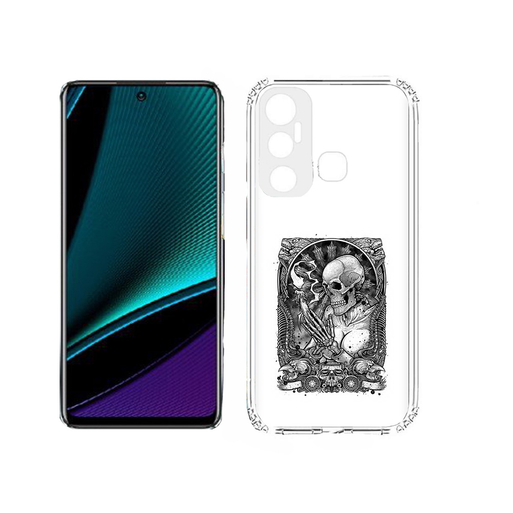 

Чехол MyPads Tocco для Infinix Hot 11s девушка скелет, Прозрачный, Tocco