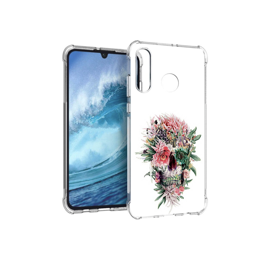 

Чехол MyPads Tocco для Huawei P30 Lite череп из цветов, Прозрачный, Tocco