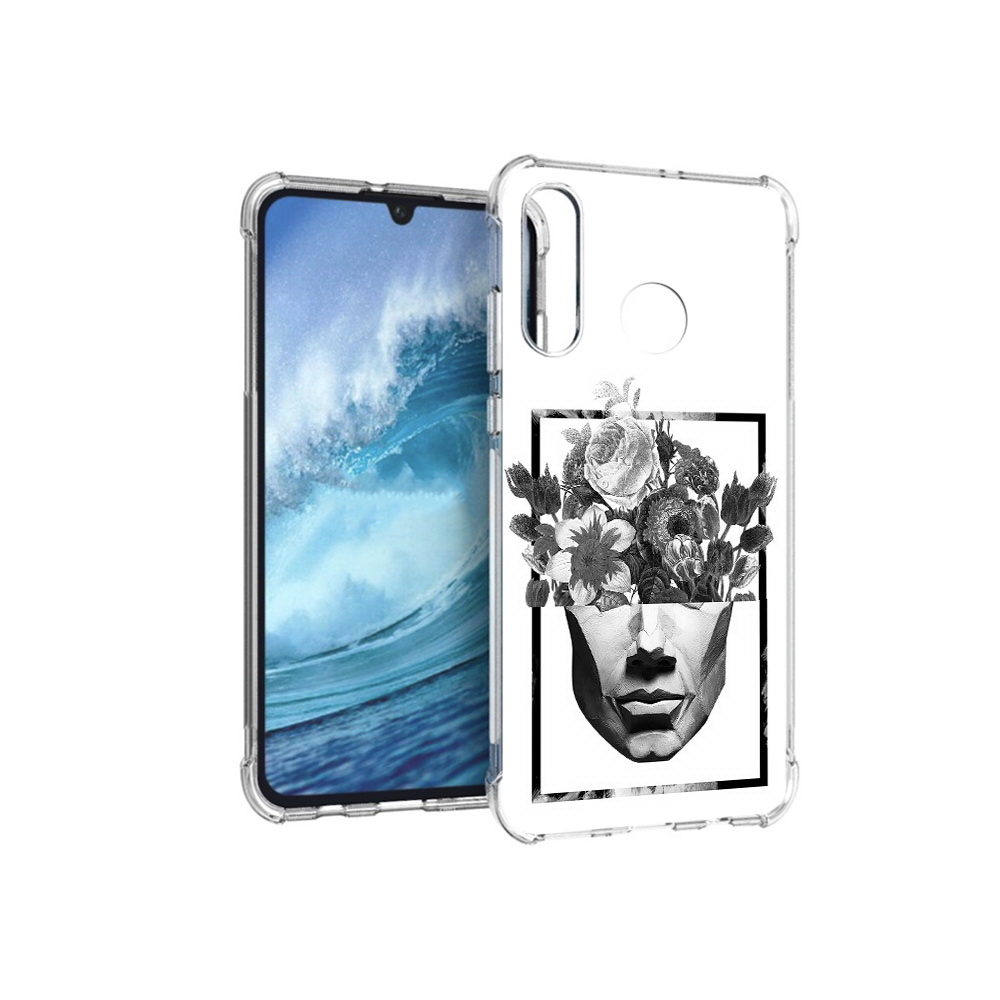 

Чехол MyPads Tocco для Huawei P30 Lite черно белая ваза в абстракции, Прозрачный, Tocco