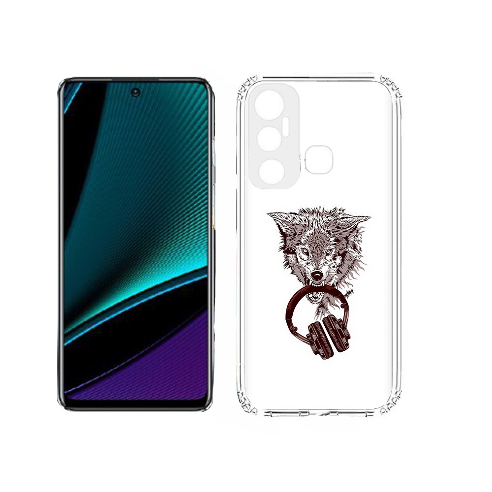 

Чехол MyPads Tocco для Infinix Hot 11s дикий волк, Прозрачный, Tocco