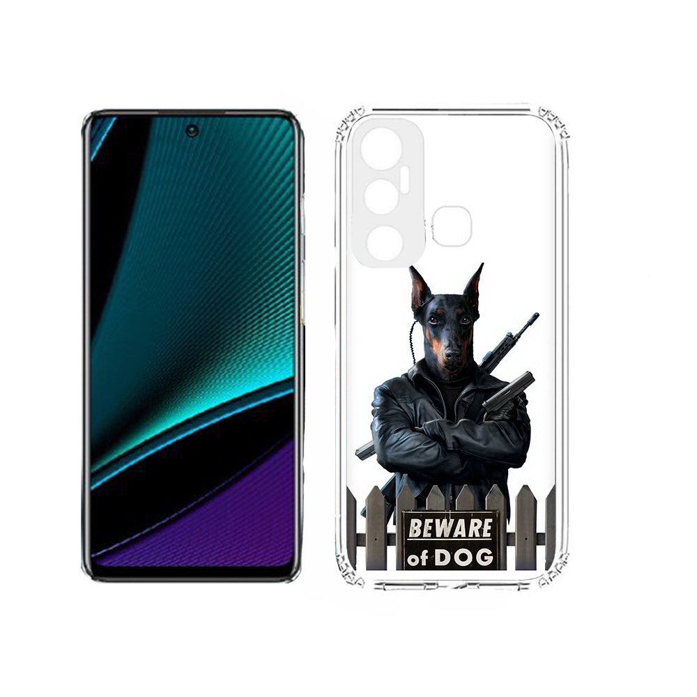 

Чехол MyPads Tocco для Infinix Hot 11s доберман, Прозрачный, Tocco