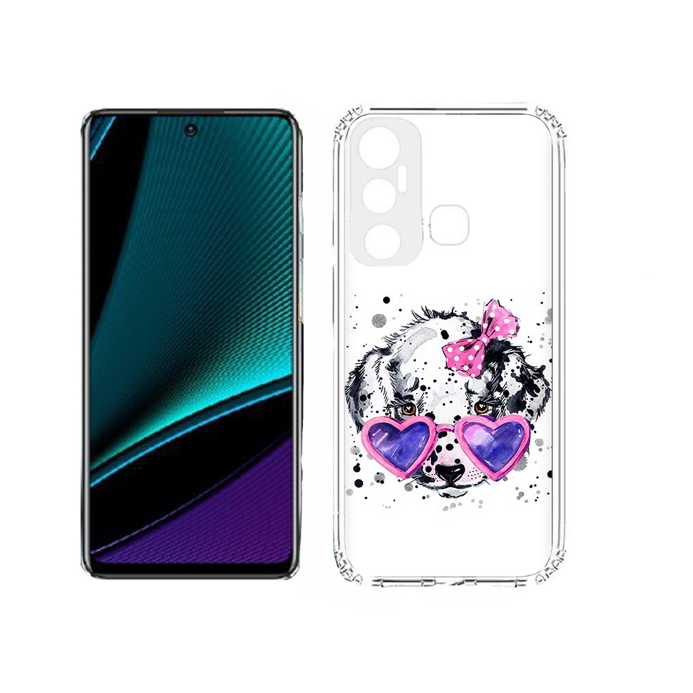 

Чехол MyPads Tocco для Infinix Hot 11s долматинец в очках, Прозрачный, Tocco