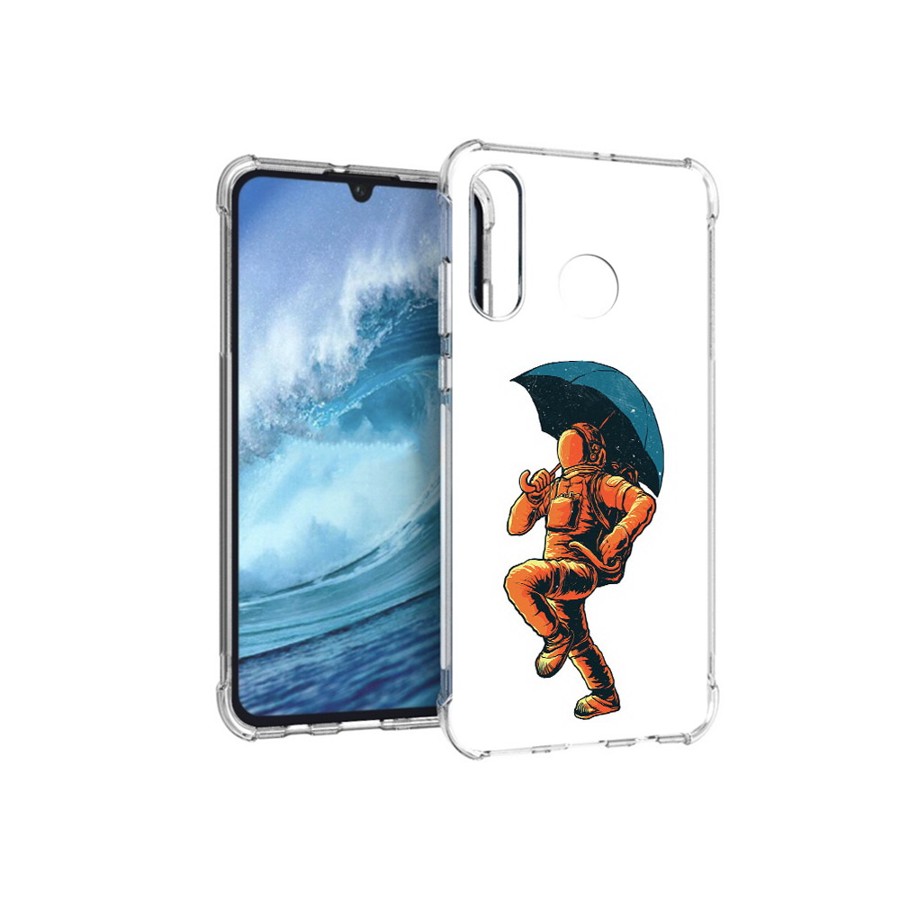 

Чехол MyPads Tocco для Huawei P30 Lite шагающий космонавт с зонтом, Прозрачный, Tocco