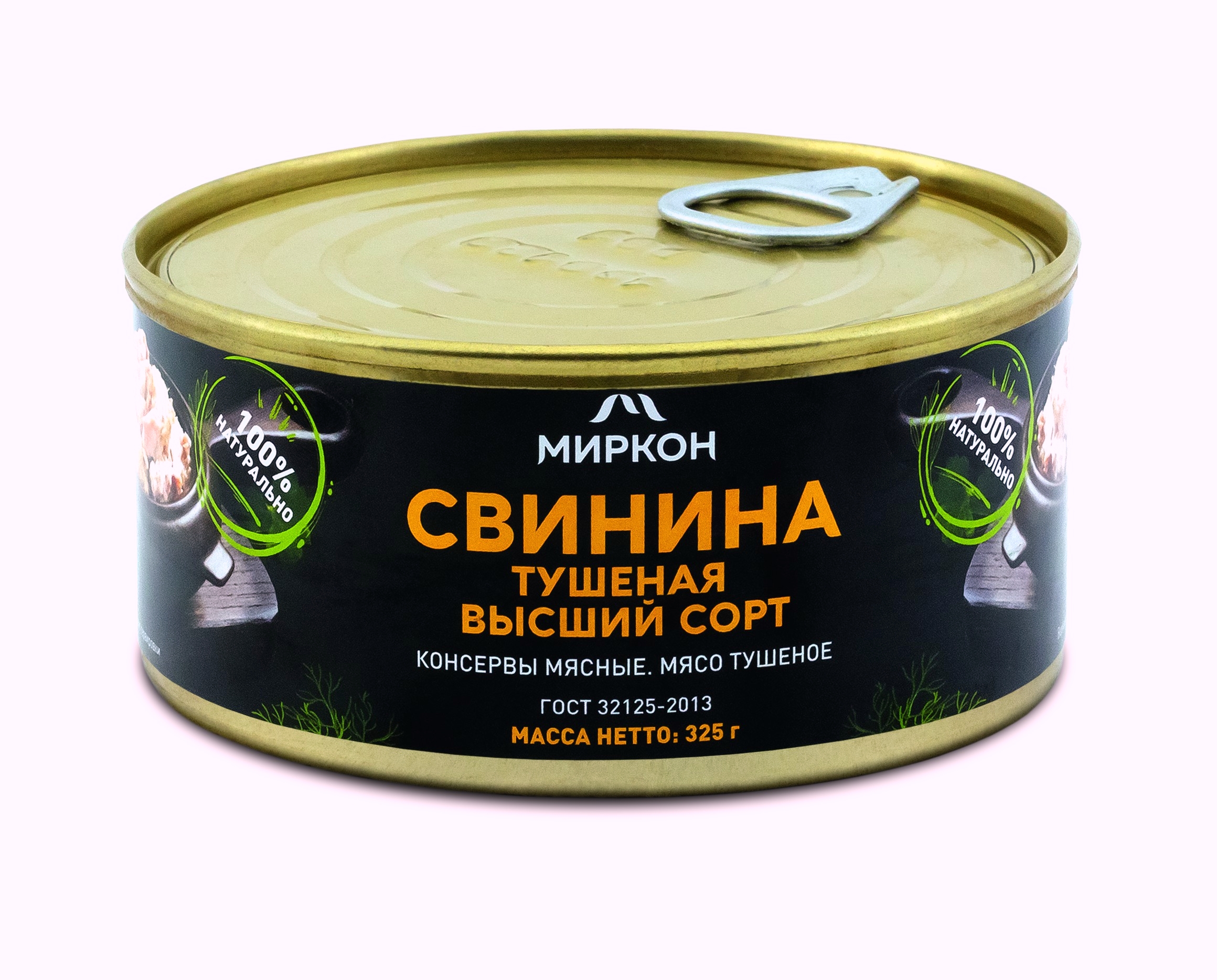 Свинина тушеная МИРКОН высший сорт, 36 банок по 325 г