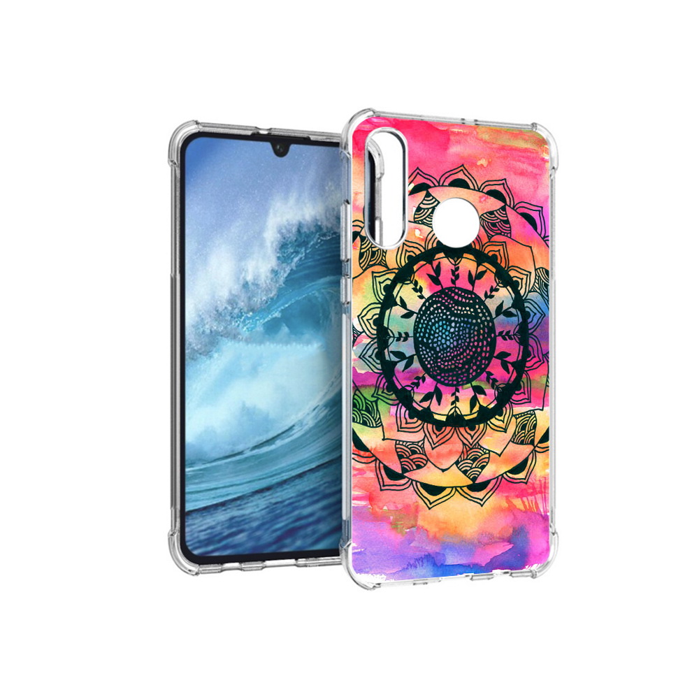 

Чехол MyPads Tocco для Huawei P30 Lite яркая абстракция круглый цветок, Прозрачный, Tocco