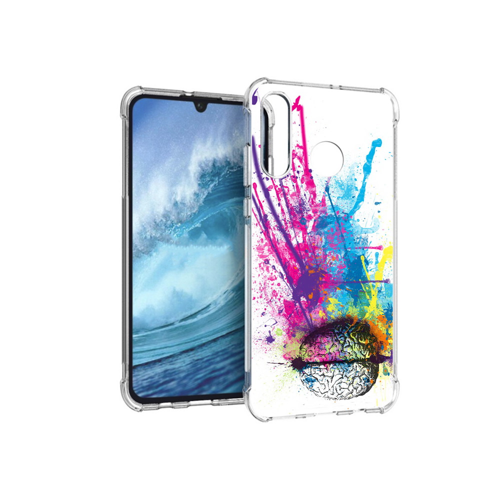 

Чехол MyPads Tocco для Huawei P30 Lite яркий красочный мозг, Прозрачный, Tocco