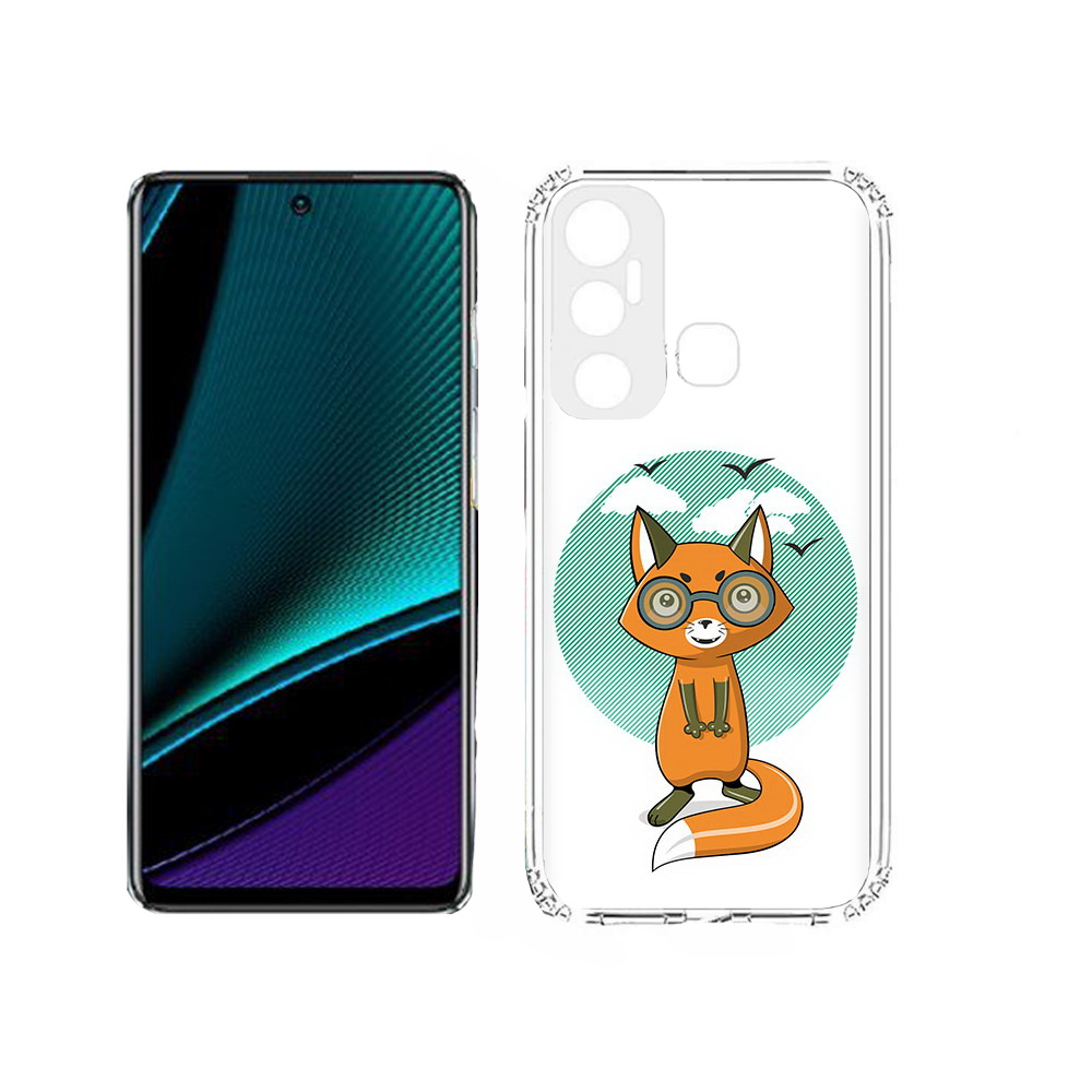 

Чехол MyPads Tocco для Infinix Hot 11s задумчивая лиса, Прозрачный, Tocco