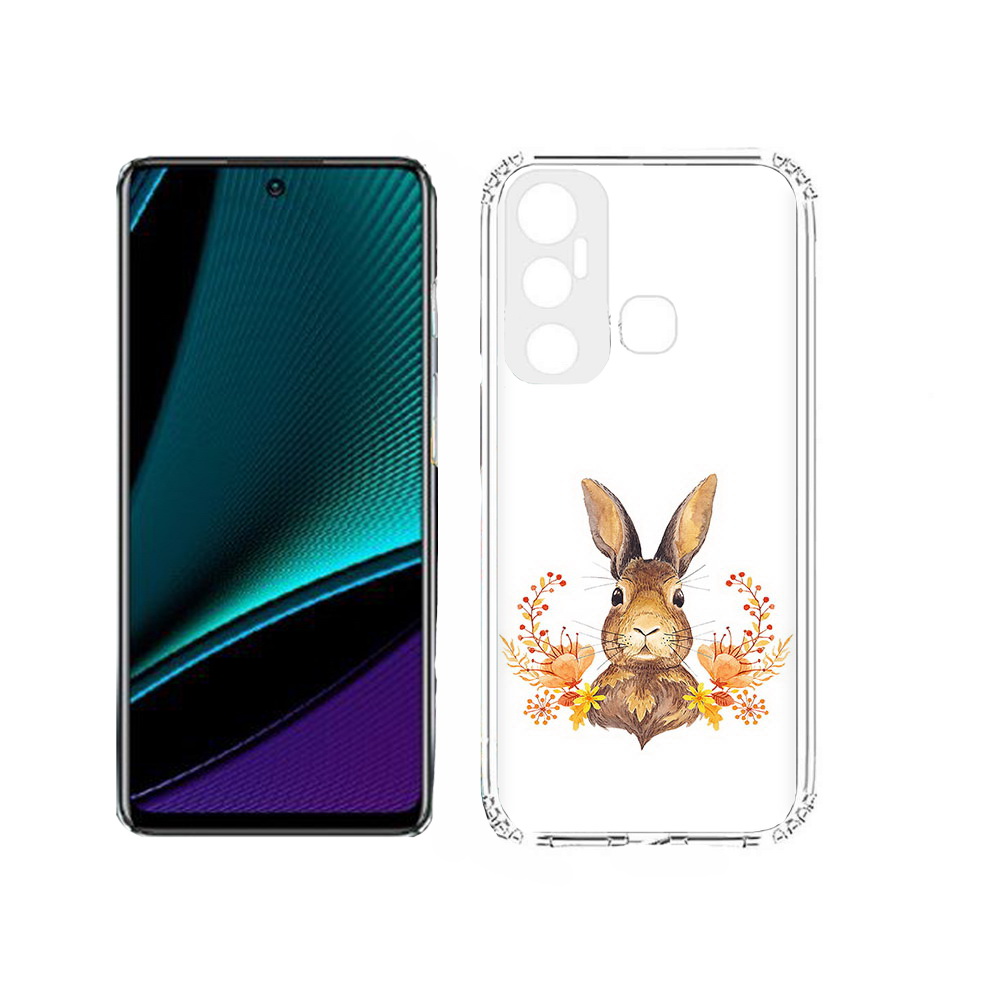 

Чехол MyPads Tocco для Infinix Hot 11s зайка в цветах, Прозрачный, Tocco