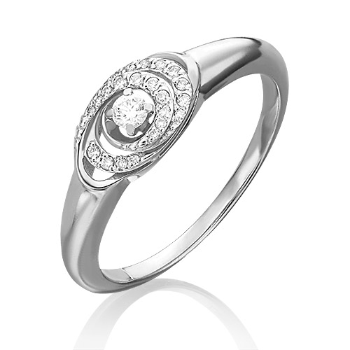 Кольцо из белого золота с бриллиантом р. 16 PLATINA jewelry 01-4957-00-101-1120-30