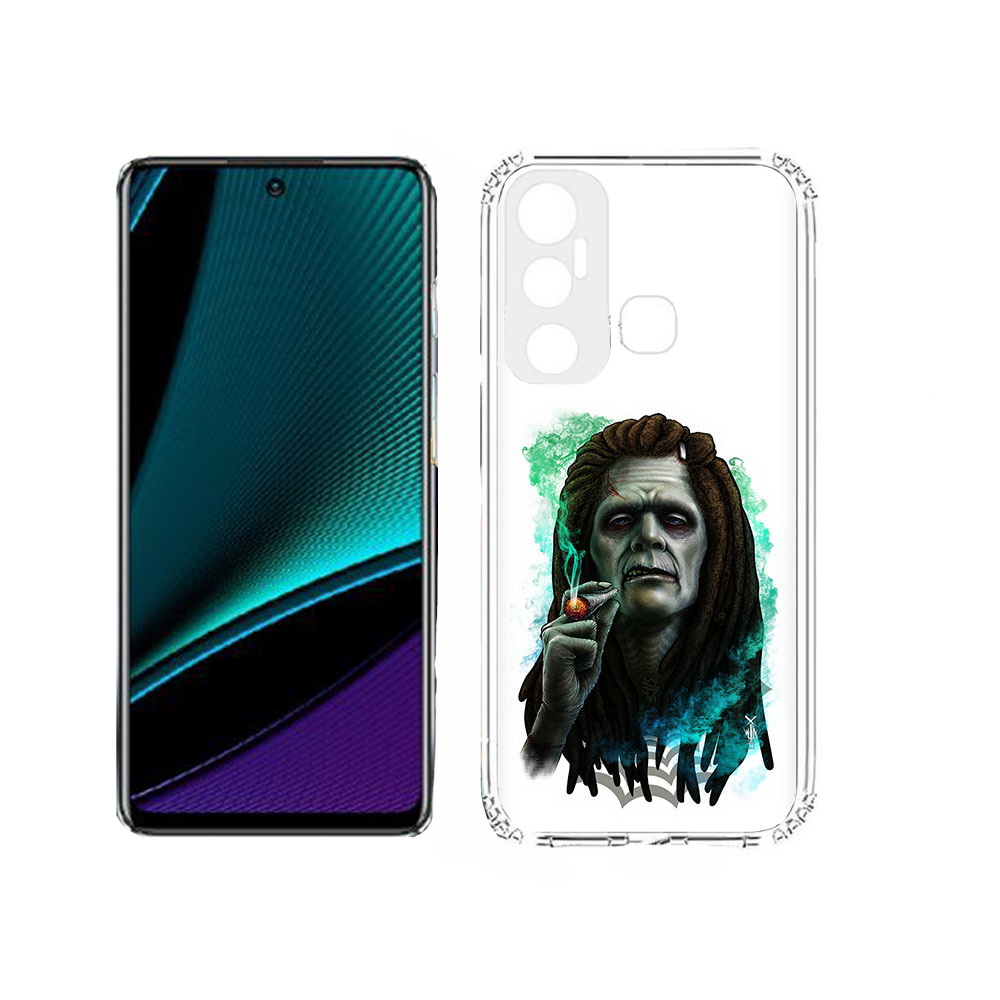 

Чехол MyPads Tocco для Infinix Hot 11s зеленый мужчина с сигаретой, Прозрачный, Tocco
