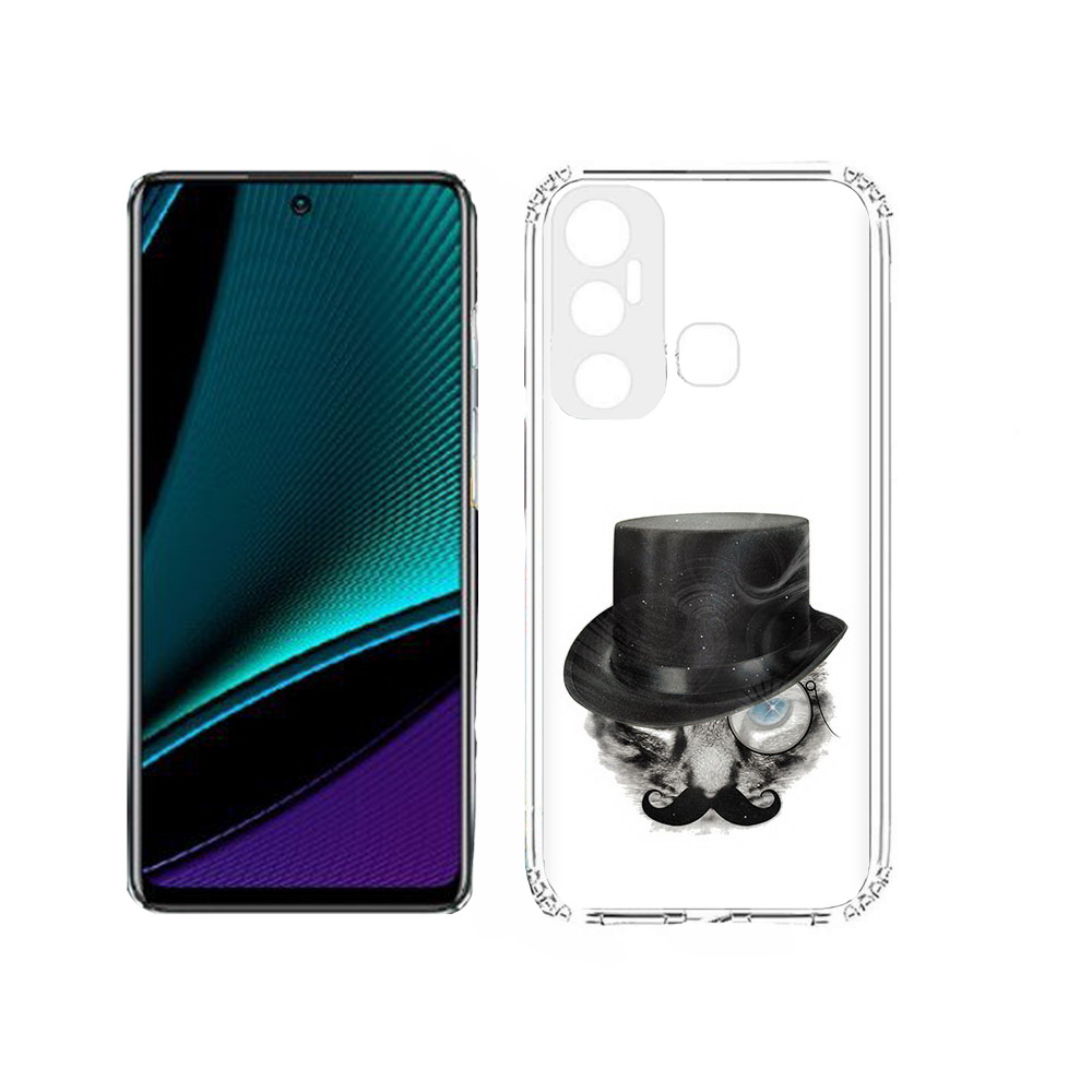 

Чехол MyPads Tocco для Infinix Hot 11s интелегентный кот, Прозрачный, Tocco