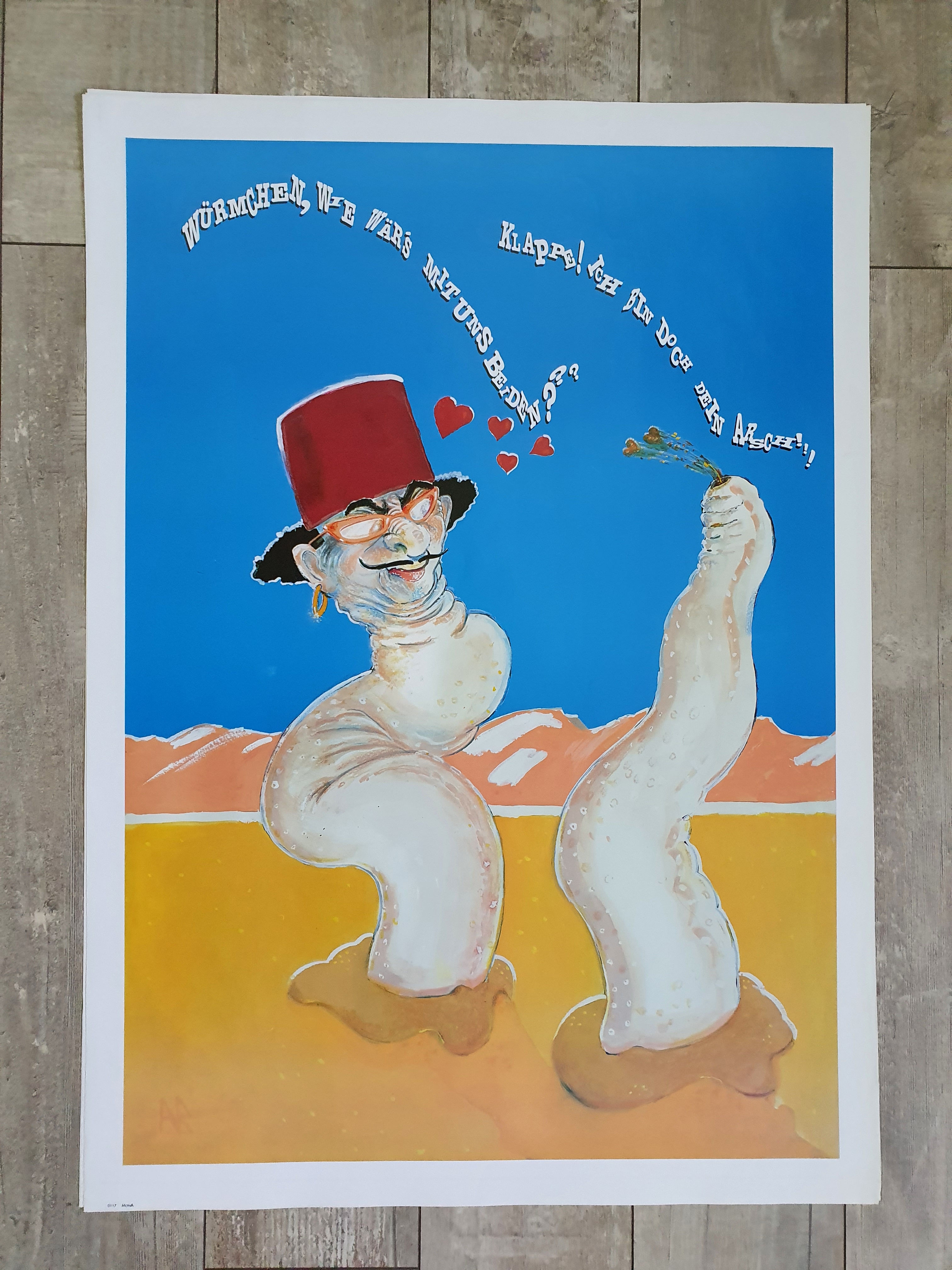 Постер ТД Коллекция 50х70 в тубусе Карикатура Червяк 117