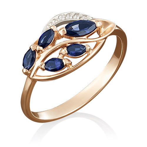 

Кольцо из золота с сапфиром/бриллиантом р. 18 PLATINA jewelry 01-5042-00-105-1111-30, 01-5042-00-105-1111-30