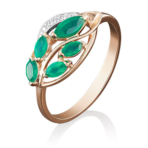 

Кольцо из золота с бриллиантом/изумрудом р. 18 PLATINA jewelry 01-5042-00-106-1111-30, 01-5042-00-106-1111-30