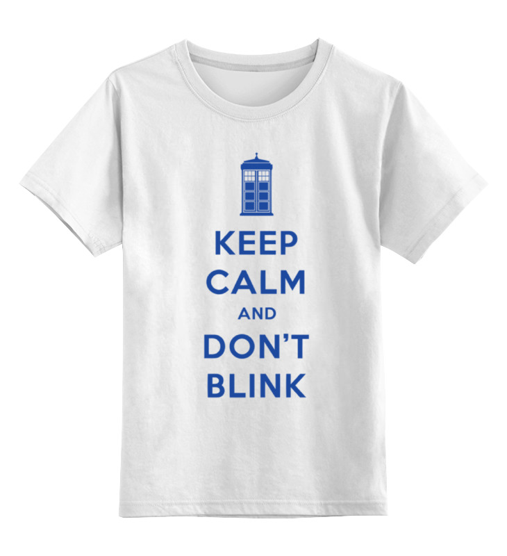 

Футболка детская Printio Keep calm and don't blink (tardis) цв. белый р. 152, Keep calm and don't blink (tardis)