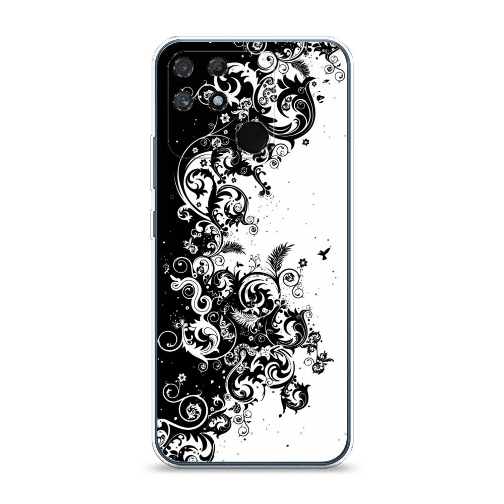 

Чехол на Realme Narzo 50A "Черно белый узор", Белый;черный;серый, 258450-3