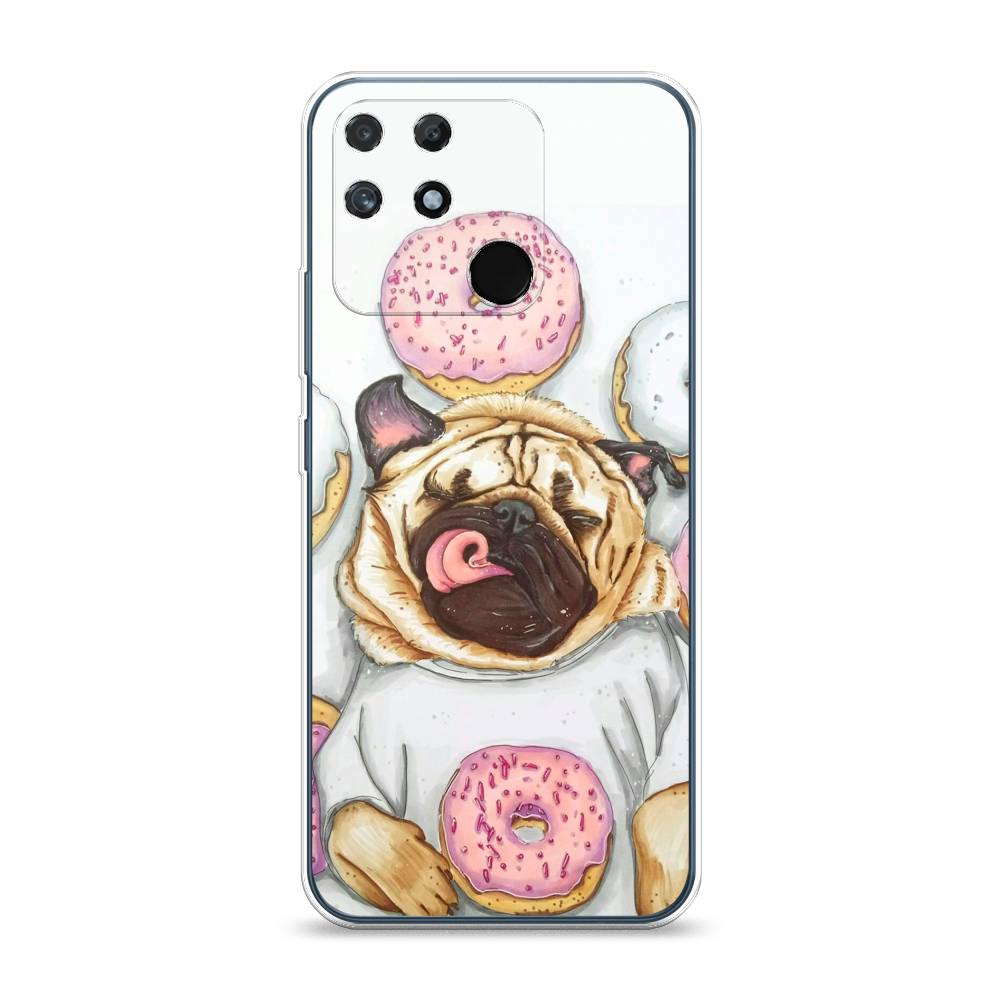 

Чехол на Realme Narzo 50A "Счастливый мопс", Розовый;бежевый;коричневый, 258450-1