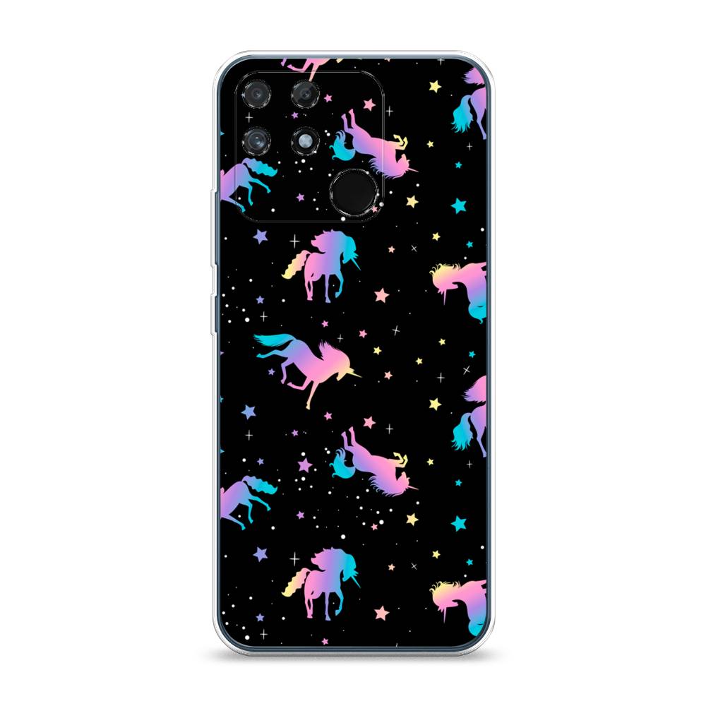 

Чехол на Realme Narzo 50A "Единороги градиент", Черный;розовый;голубой, 258450-1