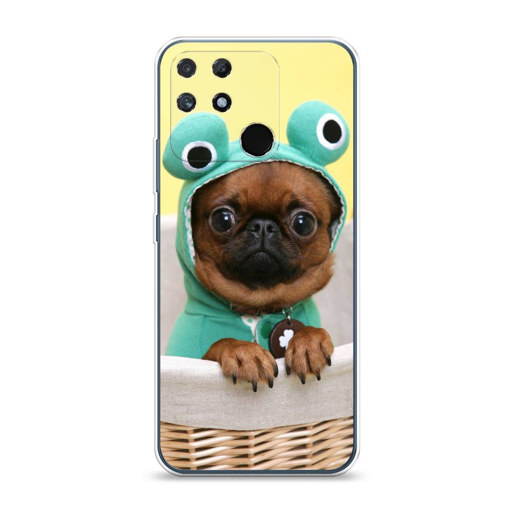 

Чехол на Realme Narzo 50A "Собачка в шапке лягушки", Коричневый;желтый;голубой, 258450-1