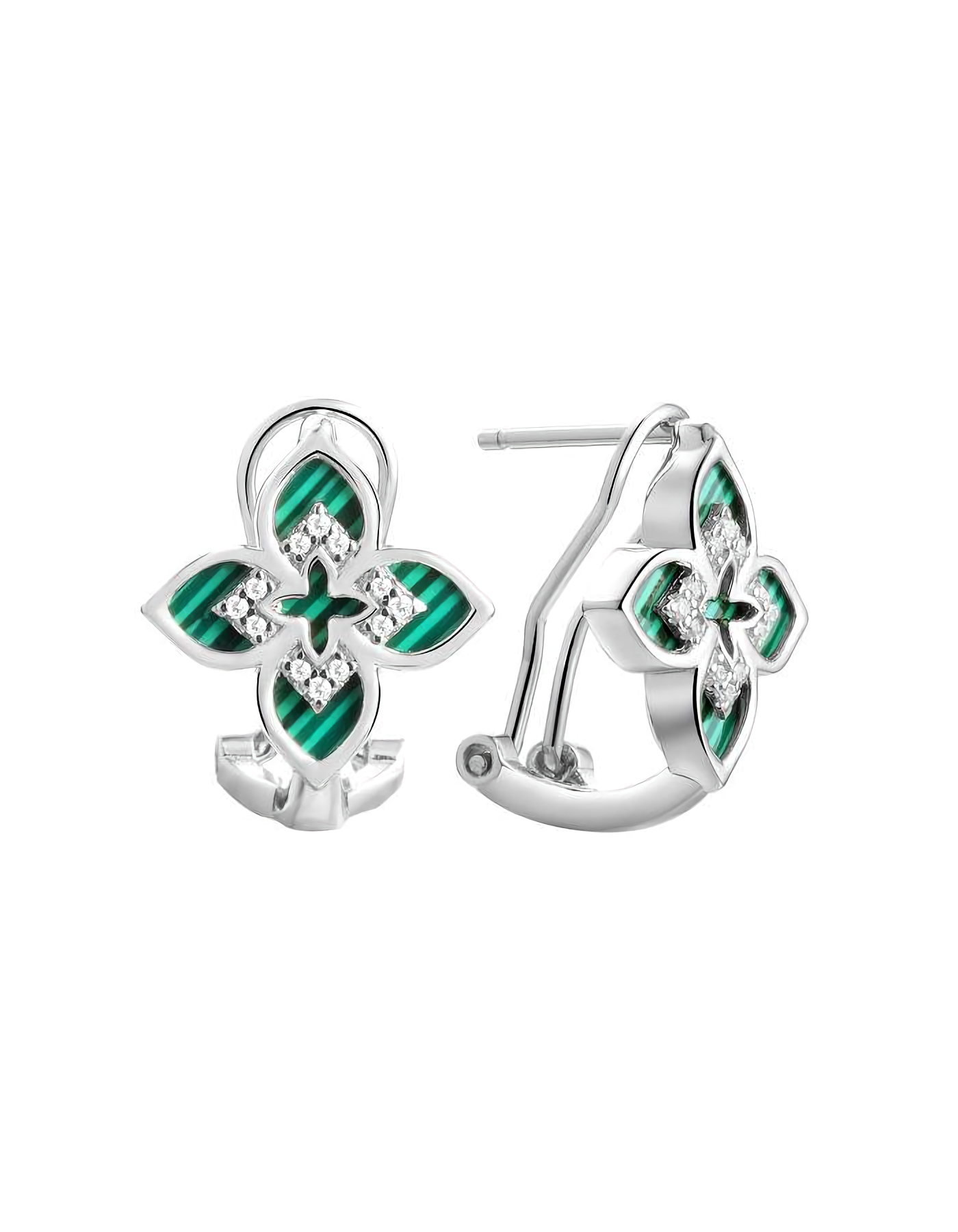 

Серьги из серебра TEO MAORI 8CZ-E04306-X-W-Mal-X-W, малахит искусственный, 8CZ-E04306-X-W-Mal-X-W