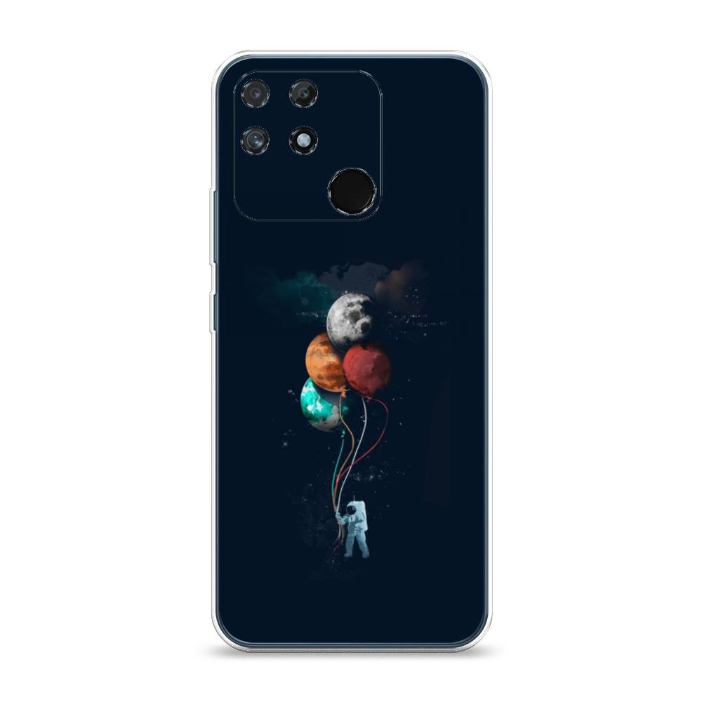 

Чехол на Realme Narzo 50A "Космонавт с шариками", Разноцветный, 258450-4