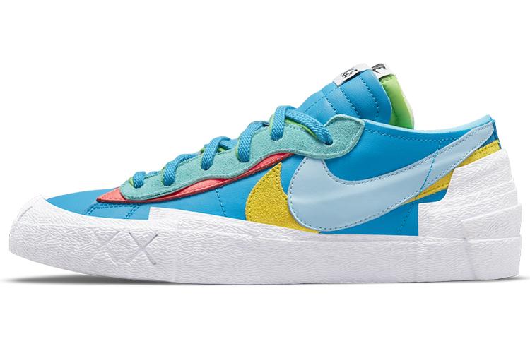 

Кеды унисекс Nike Sacai x KAWS x Nike Blazer Low Neptune Blue голубые 42.5 EU, Голубой, Sacai x KAWS x Nike Blazer Low Neptune Blue