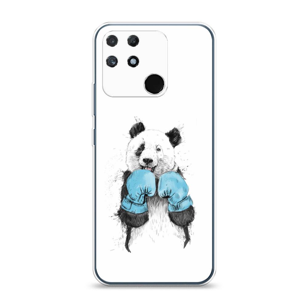 

Чехол на Realme Narzo 50A "Панда боксер", Голубой;белый;серый, 258450-1