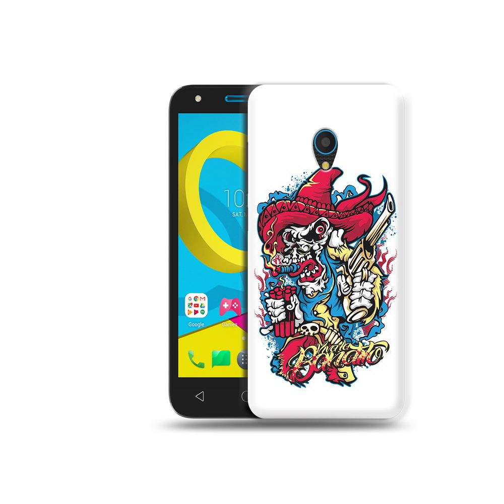 

Чехол MyPads Tocco для Alcatel U5 5047D нарисованный скелет с писталетом, Tocco