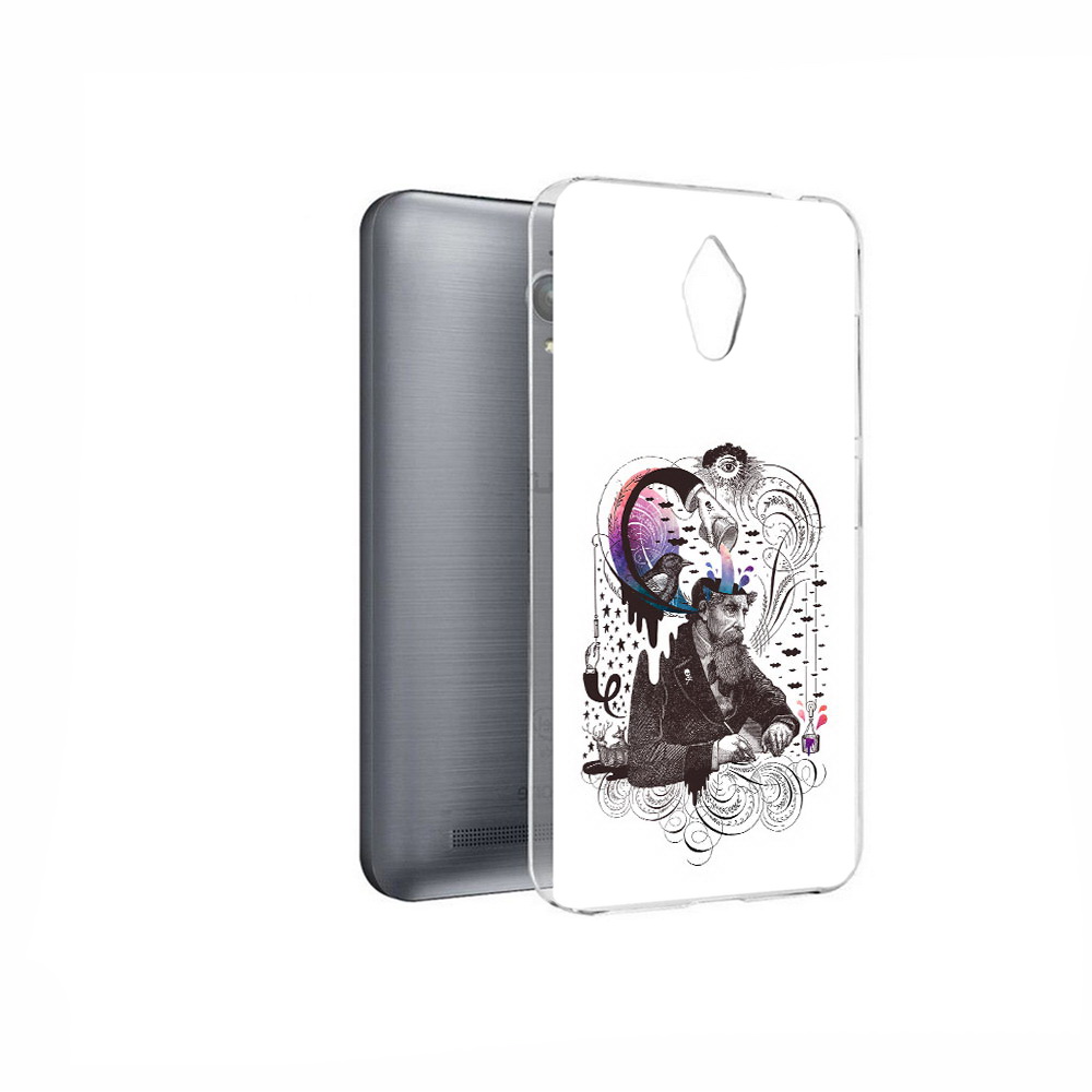 

Чехол MyPads Tocco для Asus ZenFone Go (ZC500TG) абстракция думающий мужчина, Прозрачный, Tocco
