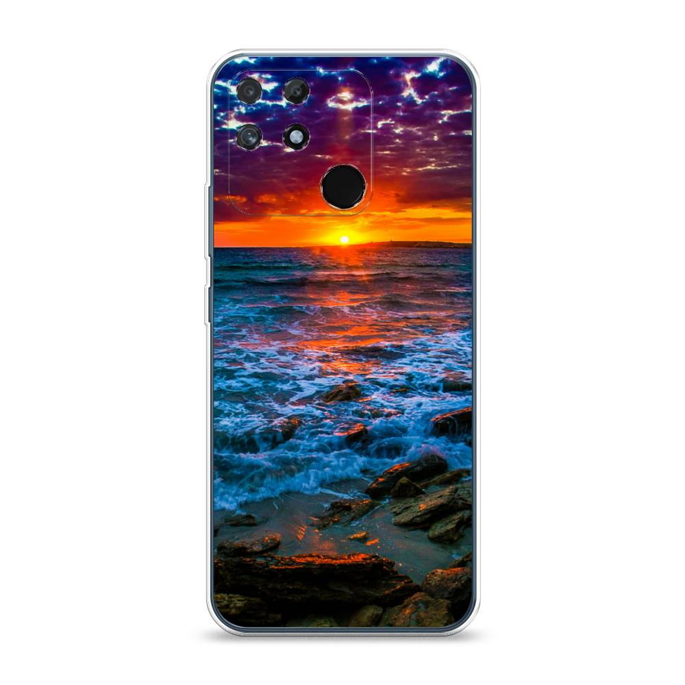 

Чехол на Realme Narzo 50A "Закат 1", Оранжевый;синий, 258450-2