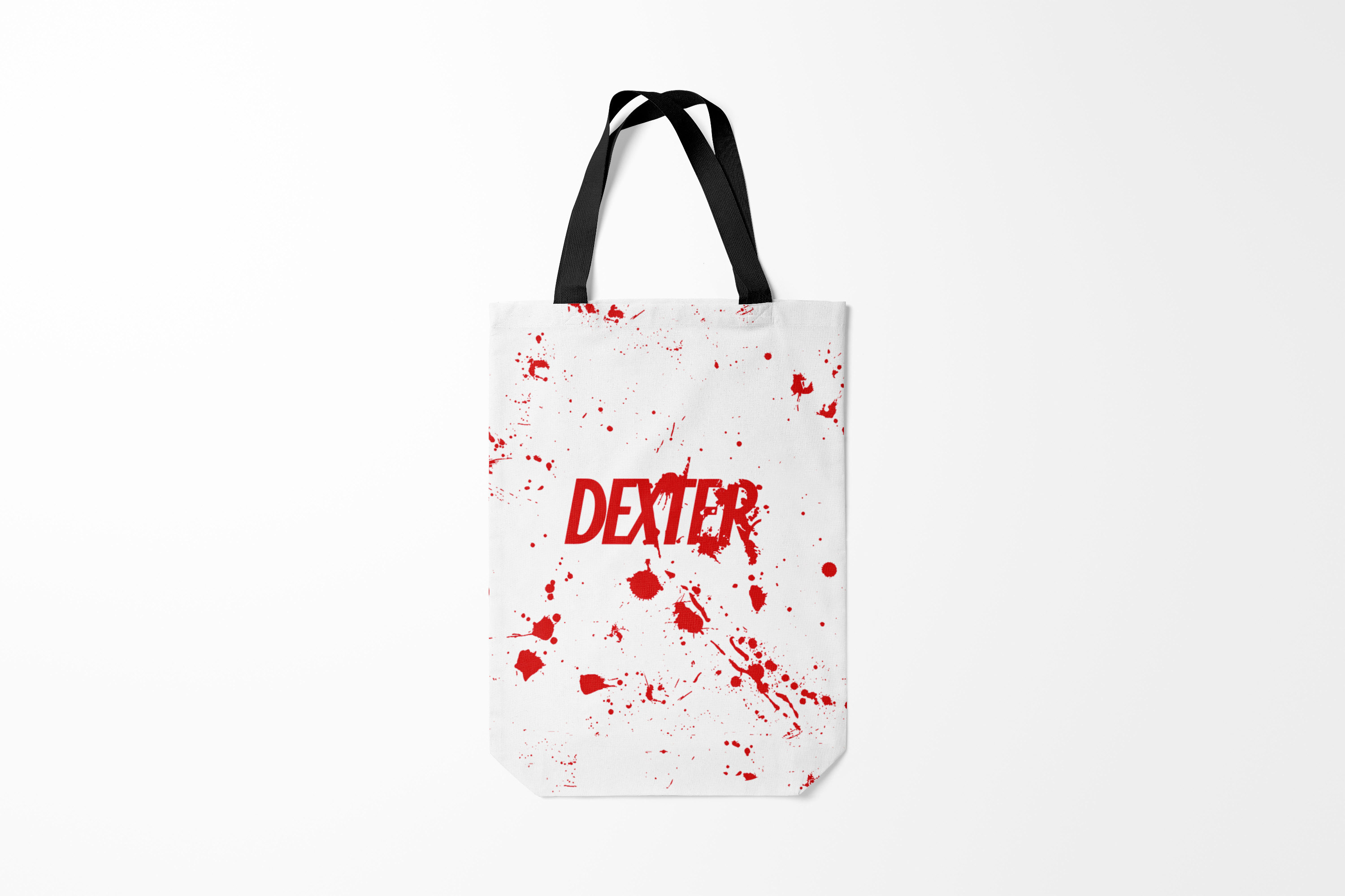 

Сумка шoппер унисекс Burnettie Dexter logo Декстер брызги крови, белый, Dexter logo Декстер брызги крови