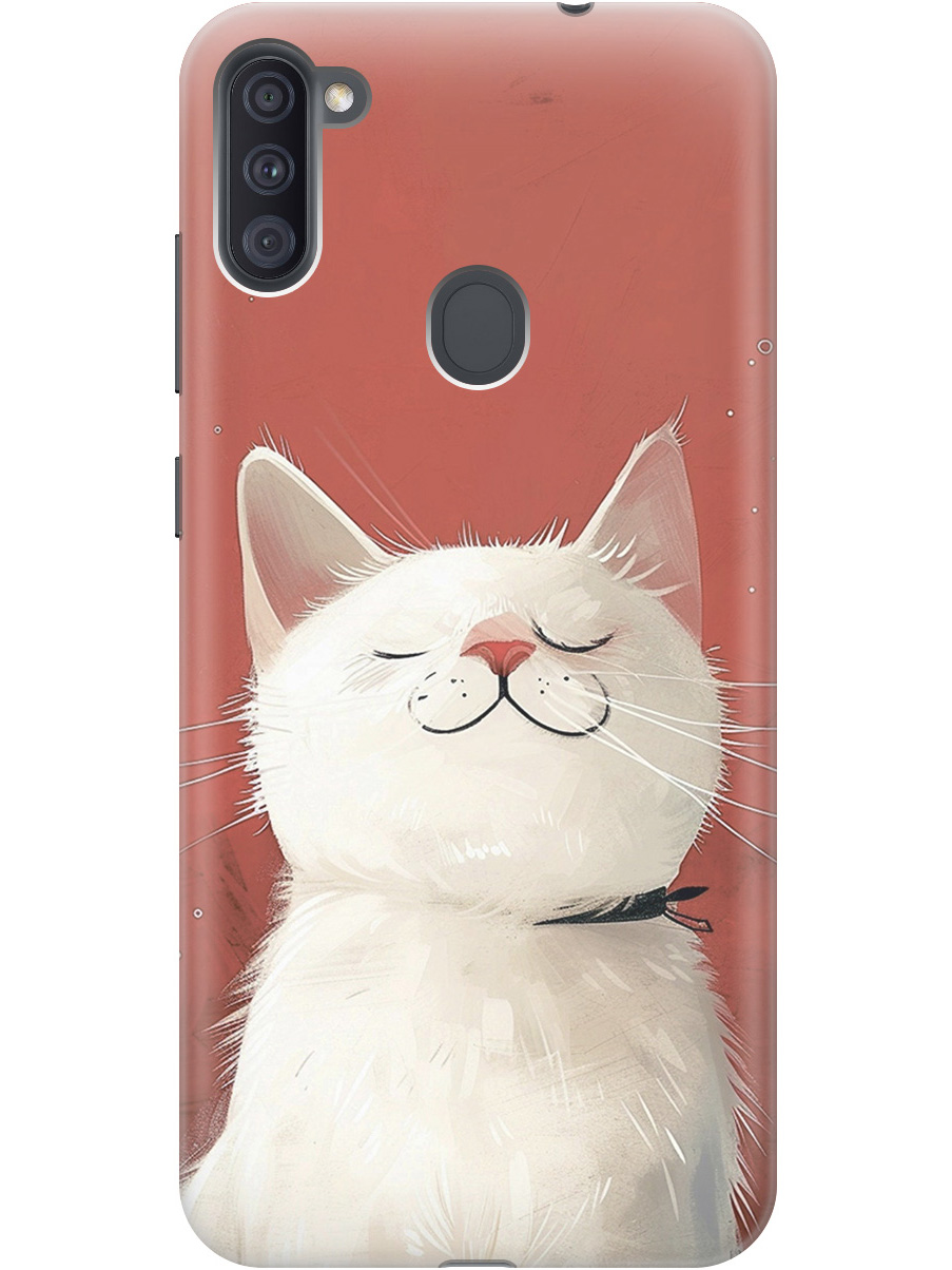 

Силиконовый чехол на Samsung Galaxy A11 / M11 с принтом "Гордый котик", Прозрачный;белый;красный, 722820812