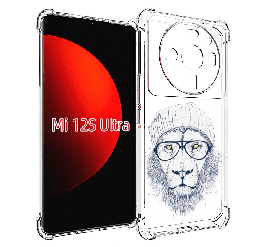 

Чехол MyPads хиппи лев для Xiaomi 12S Ultra, Прозрачный, Tocco